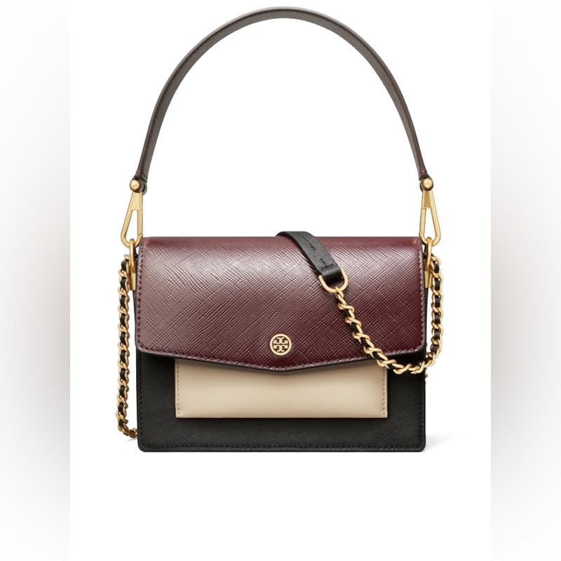 Tory Burch Robinson Color-Block Double-Strap Convertible Bag, Nwot Preowned/Used